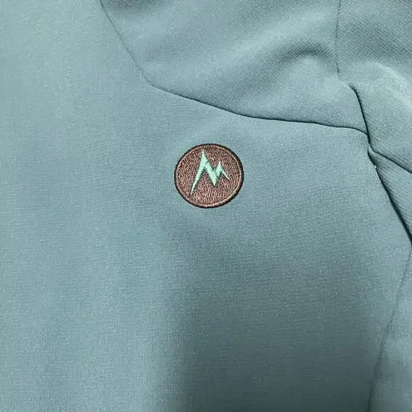 Marmot Moblis Softshell Jacket Womens S Teal Hooded Stretch Gorpcore Windbreaker - Picture 10 of 12